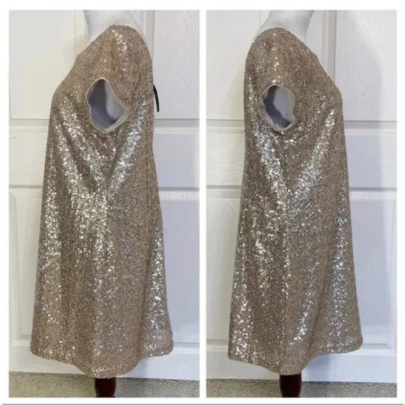 White House Black Market Sequin Shift Dress - Picture 4 of 9